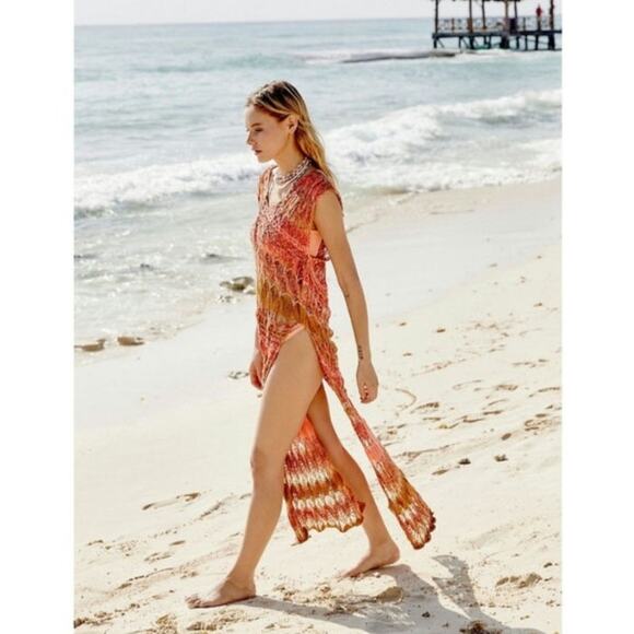 Free People Into The Flames Space Dye Knit Crochet Dress - Picture 8 of 10